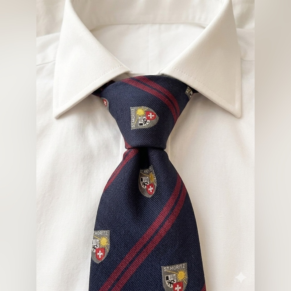 Psycho Bunny Blue Striped Silk Neck Tie St. Moritz Logo 3.25"